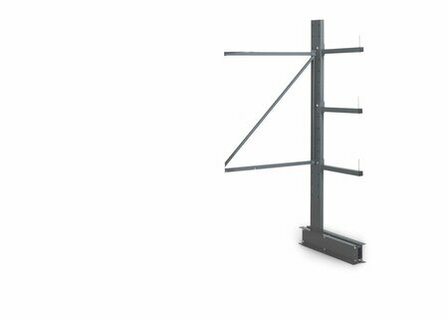 Aanbouwset draagarmstelling voor lichte lasten - 2000x500 mm/1 enkelzijdige staander met 3 draagarmen/enkelzijdig/149 kg per draagarm